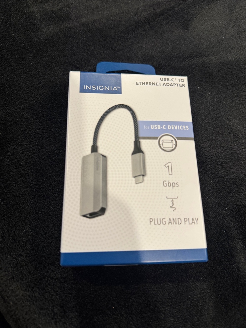 Insignia USB-C to Ethernet Adapter in Silver - 1 Gbps Plug-and-Play
